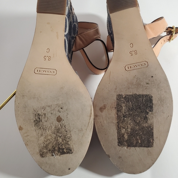 COACH Kori Denim Fleshtone Flower Patchwork Wedge - Picture 10 of 11